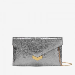 Dámské Clutch DeMellier The London Stříbrné | CZ-83125049