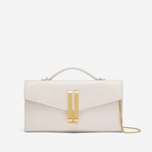 Dámské Clutch DeMellier The Vancouver Bílé | CZ-67125989